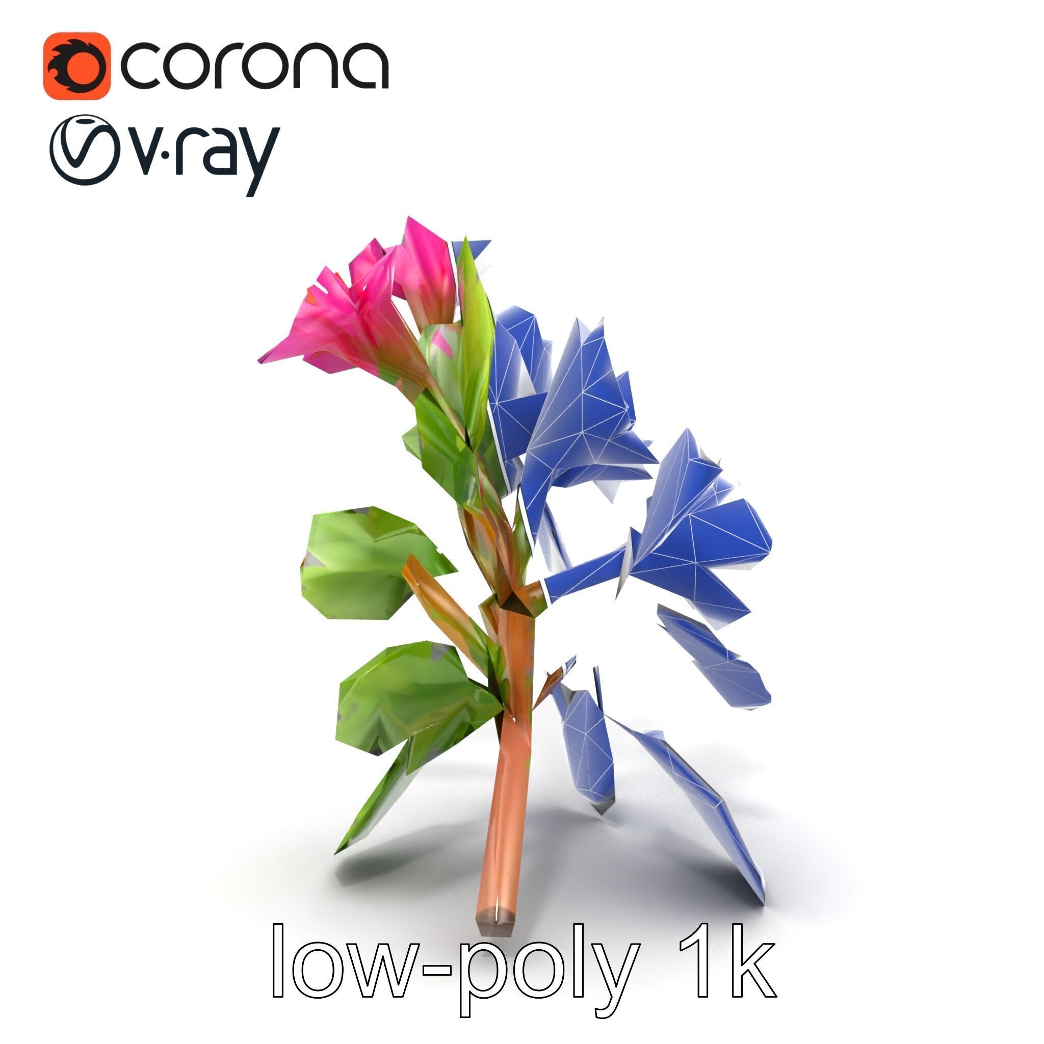 Carduus Crispus Curly Leaf Flower model pack Low-poly 3D model_17
