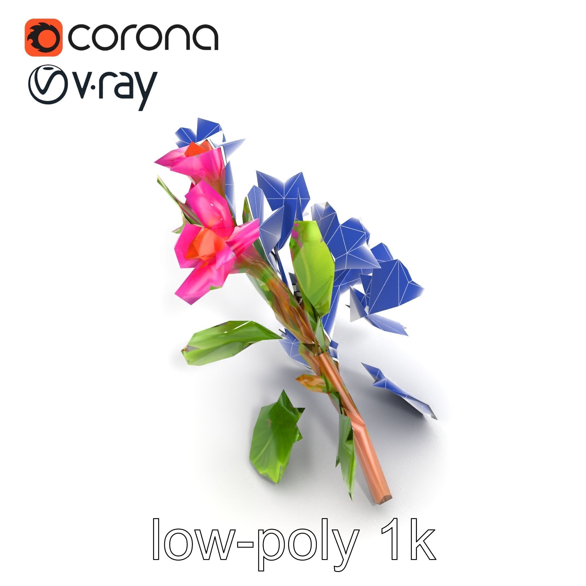 Carduus Crispus Curly Leaf Flower model pack Low-poly 3D model_29