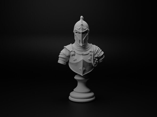 Knight Bust Chess 3D print model