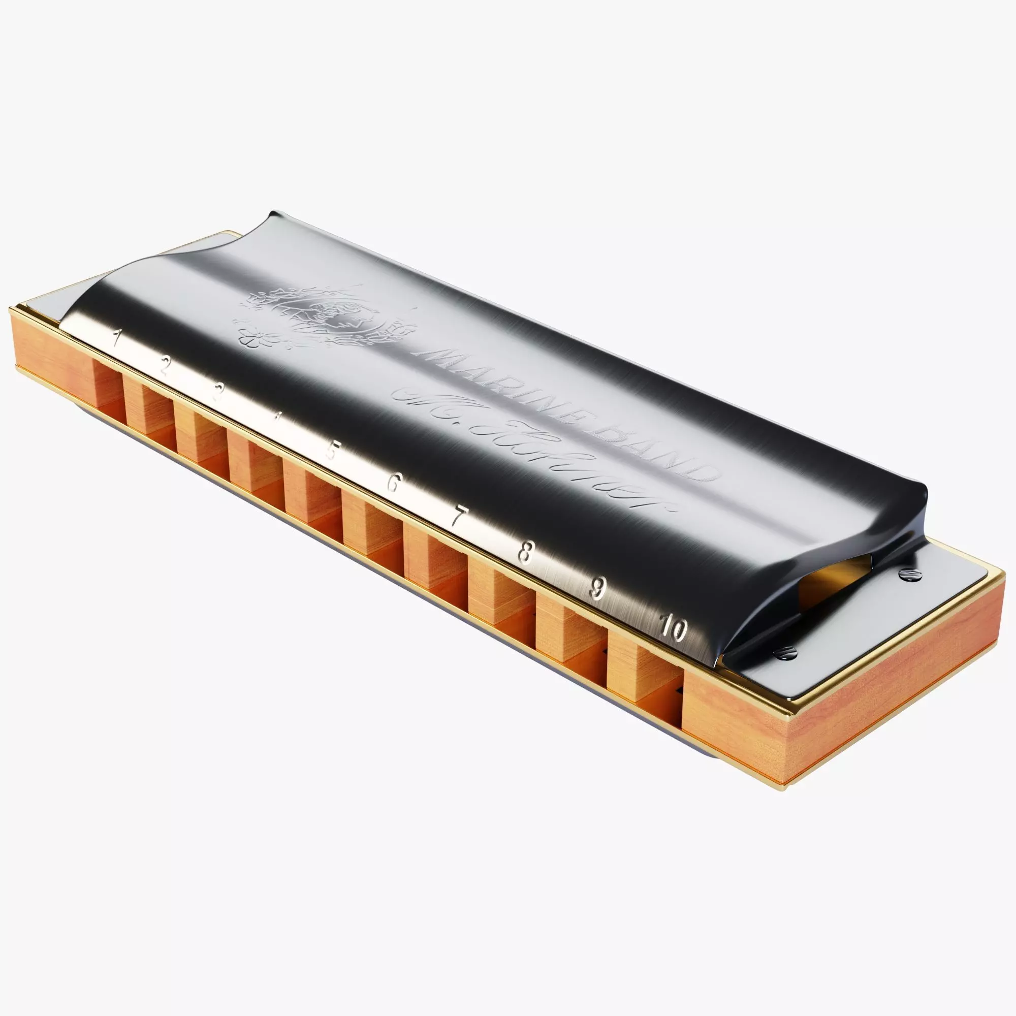 Harmonica 3D model_0