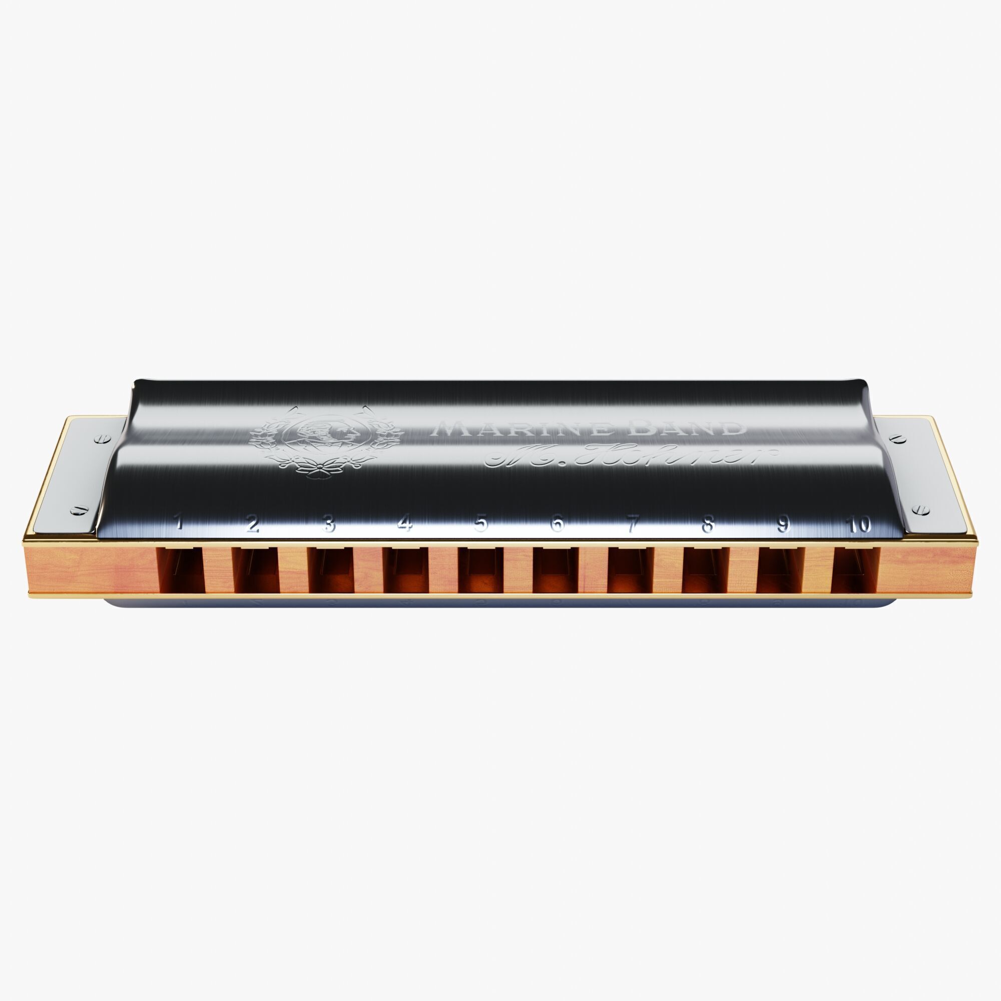 Harmonica 3D model_1