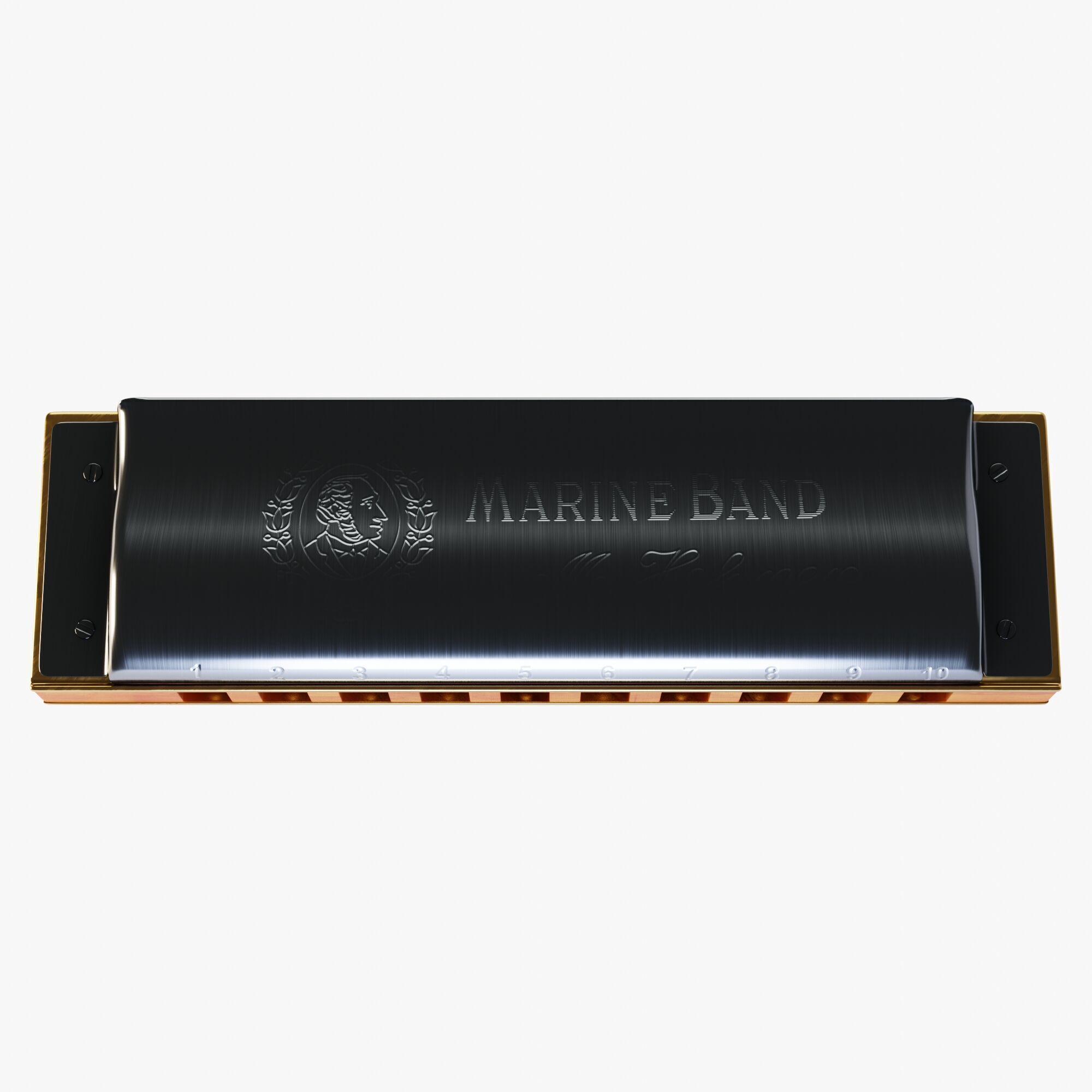 Harmonica 3D model_7