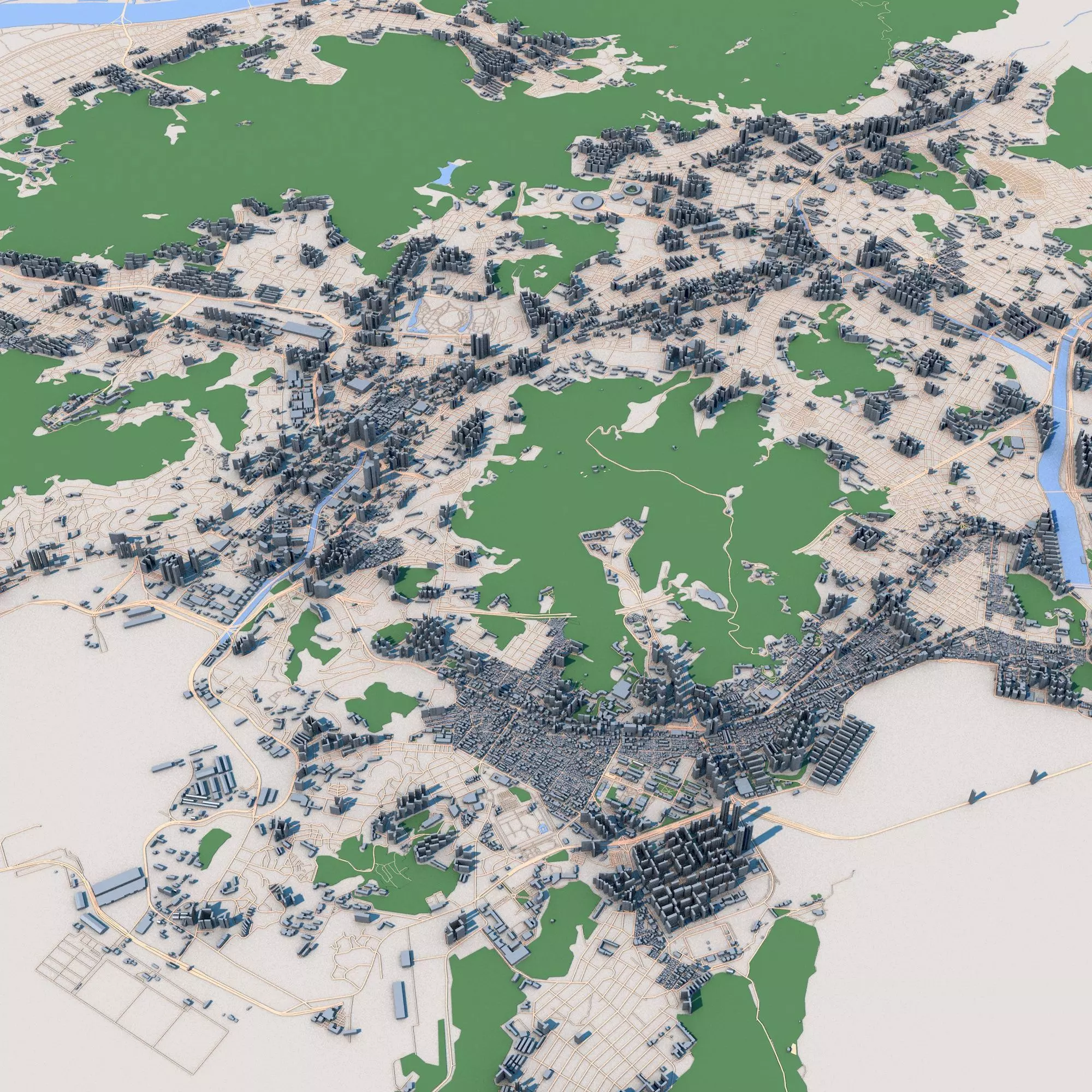 Busan City South Korea 3D model_0