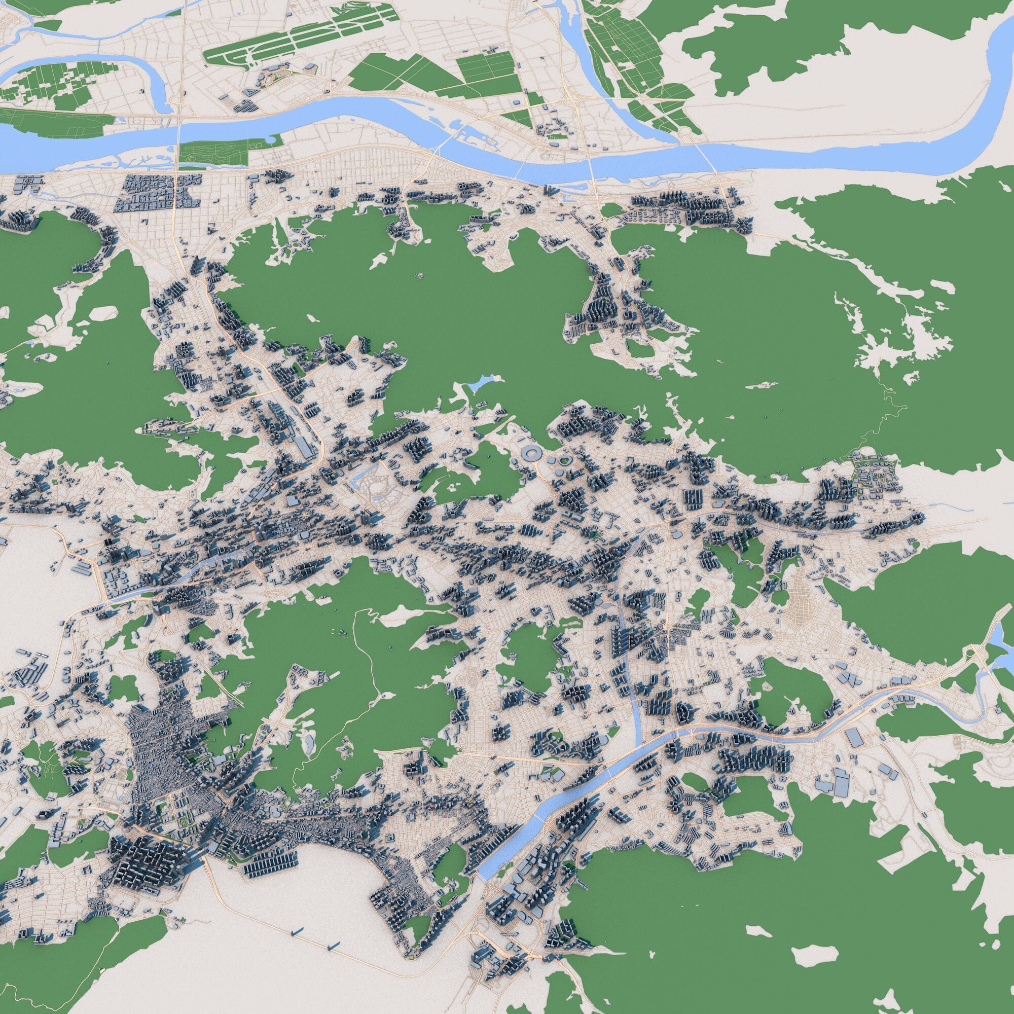 Busan City South Korea 3D model_3