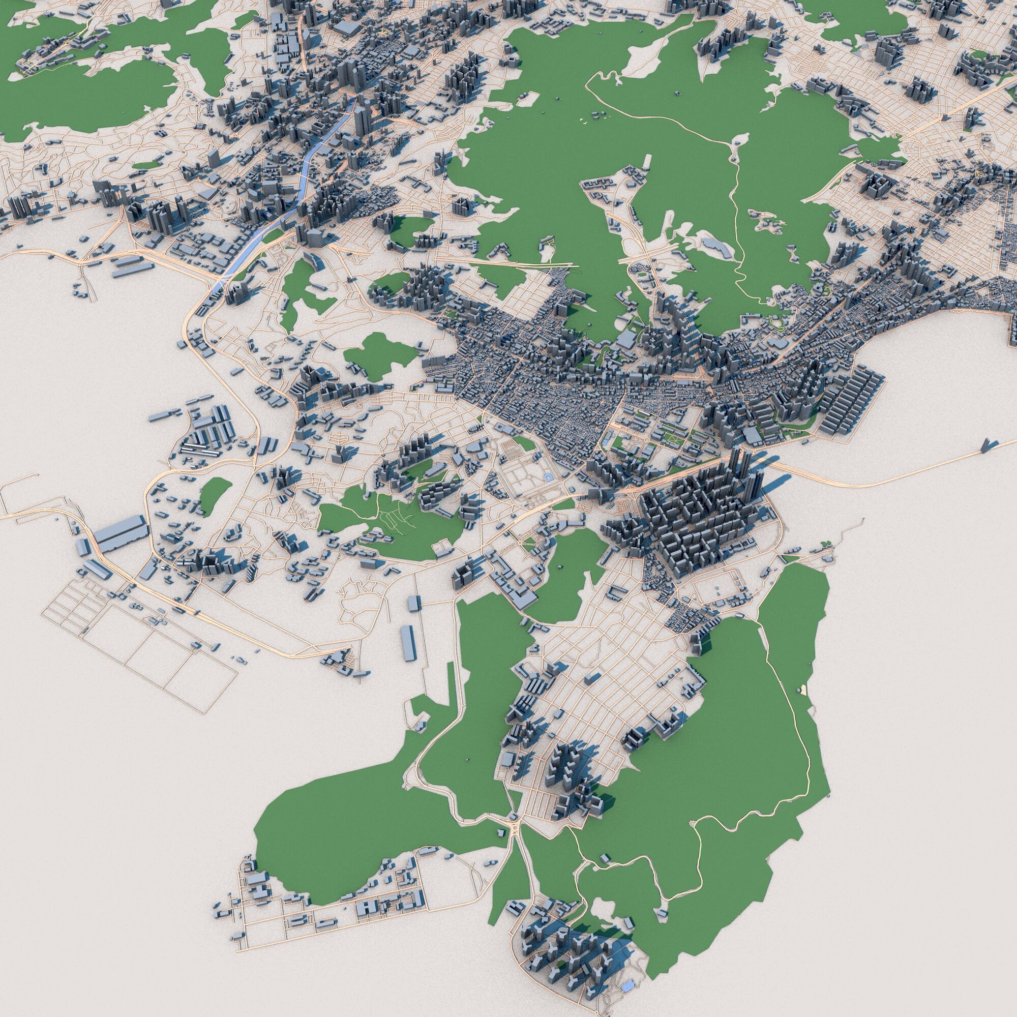 Busan City South Korea 3D model_2