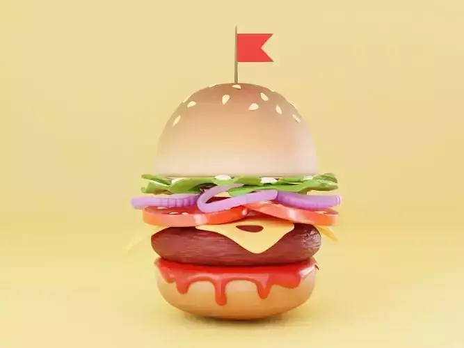 Burger Cartoon Illustration 