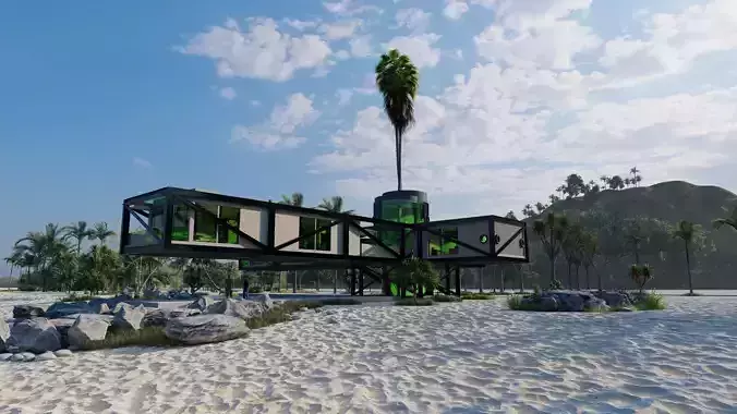 Casa Scene- Beach villa-Modern House 3D model