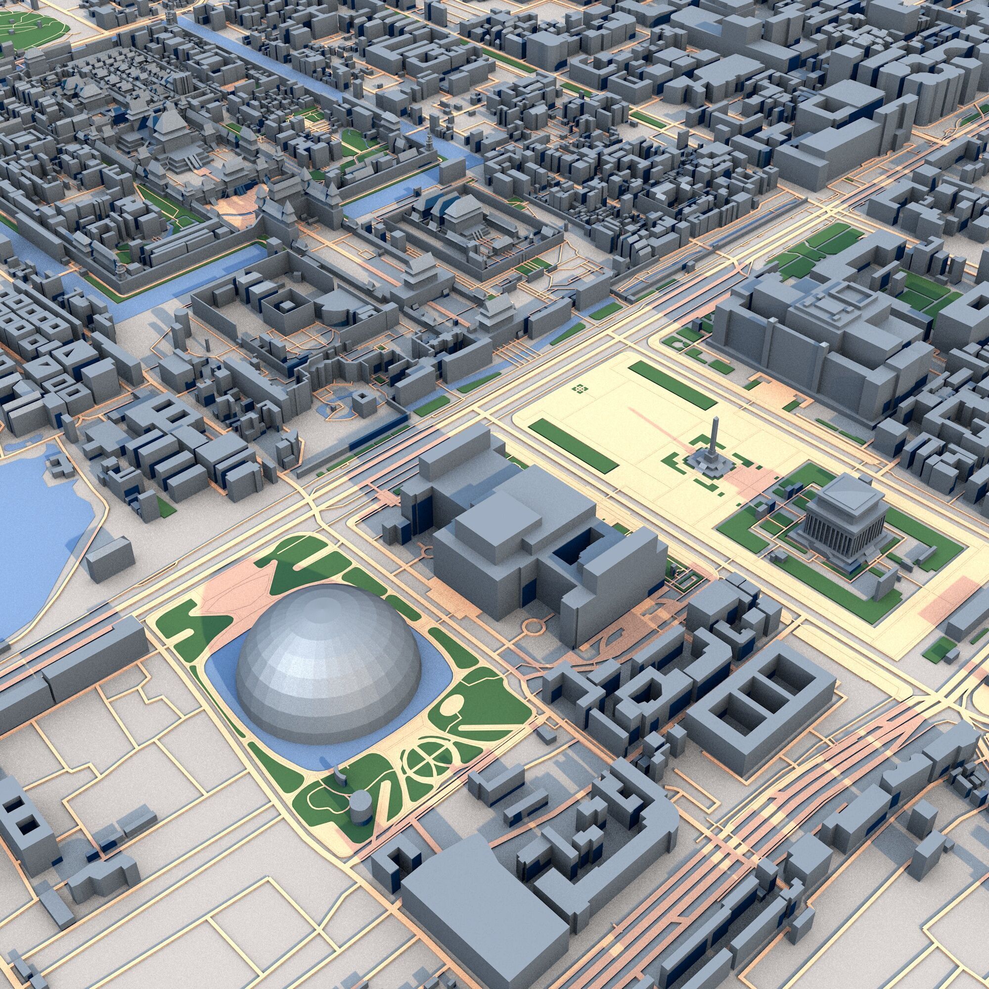 Beijing City China 3D model_8