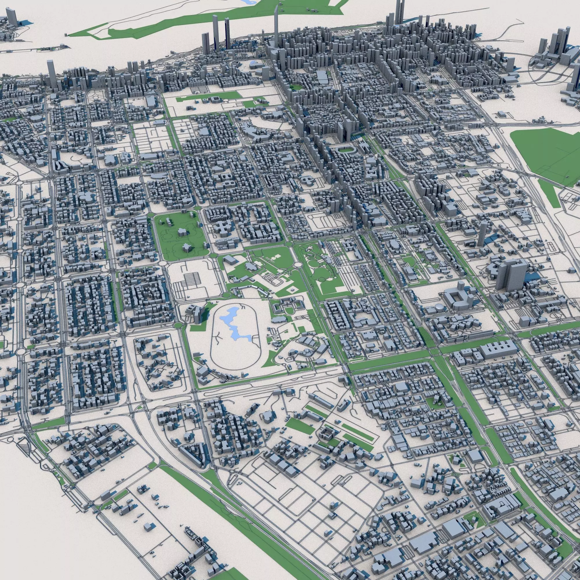 Abu Dhabi City United Arab Emirates 3D model_0