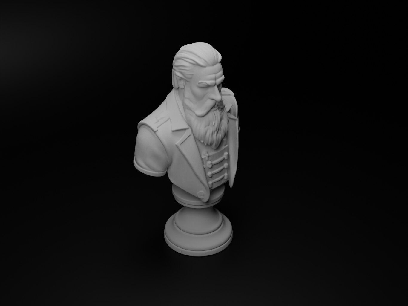 Legendary Hunter Bust Chess 3D print model_2