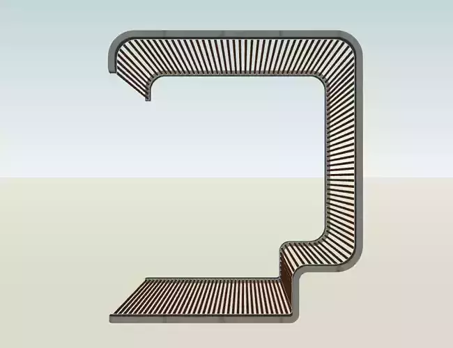 Modern bench with build-in shade 3D model