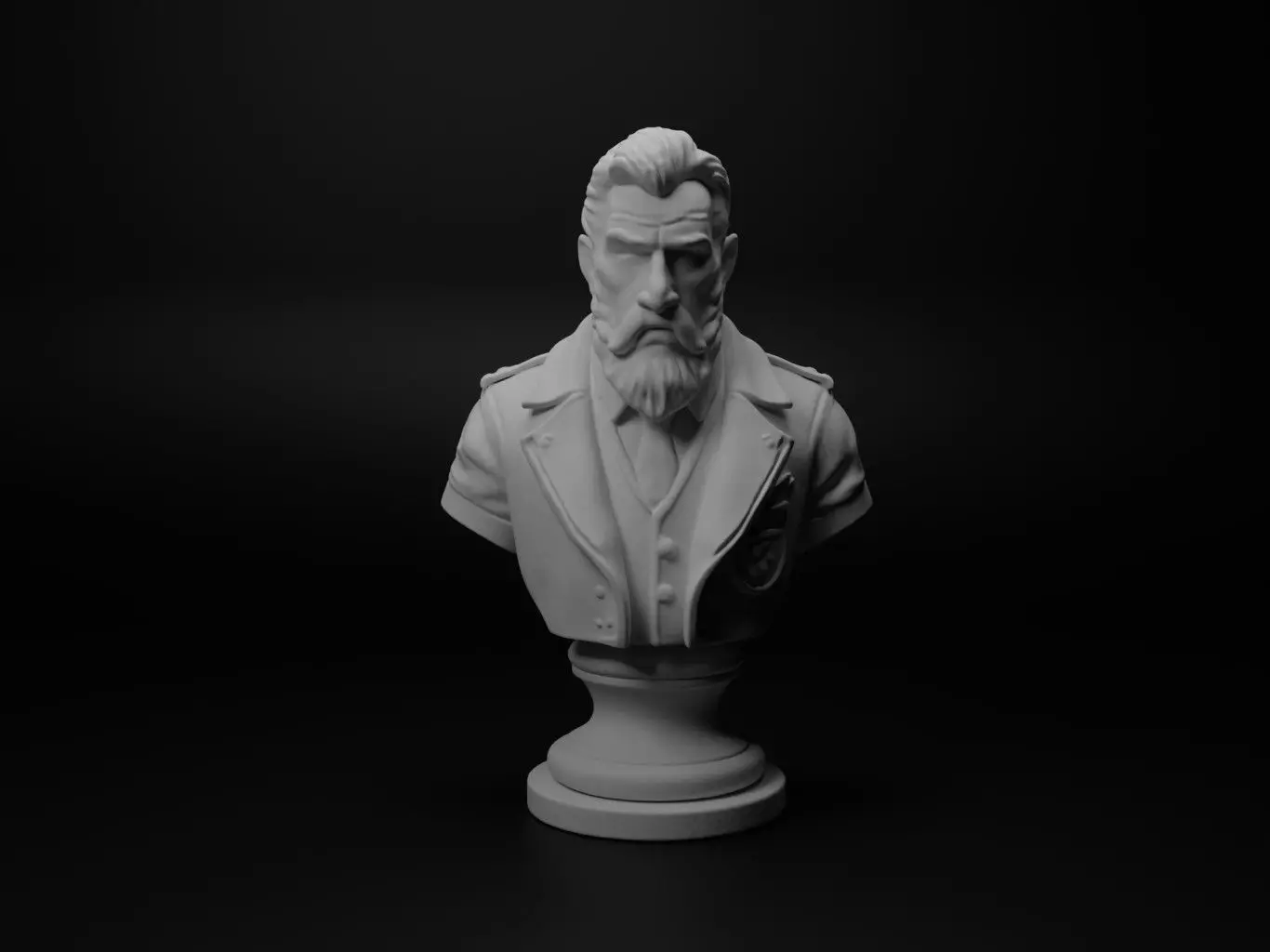 Legendary Hunter Bust Chess 3D print model_0