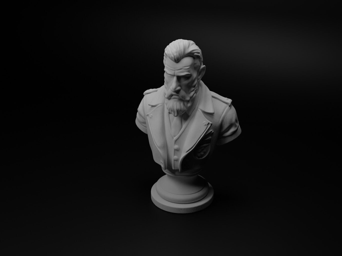 Legendary Hunter Bust Chess 3D print model_1