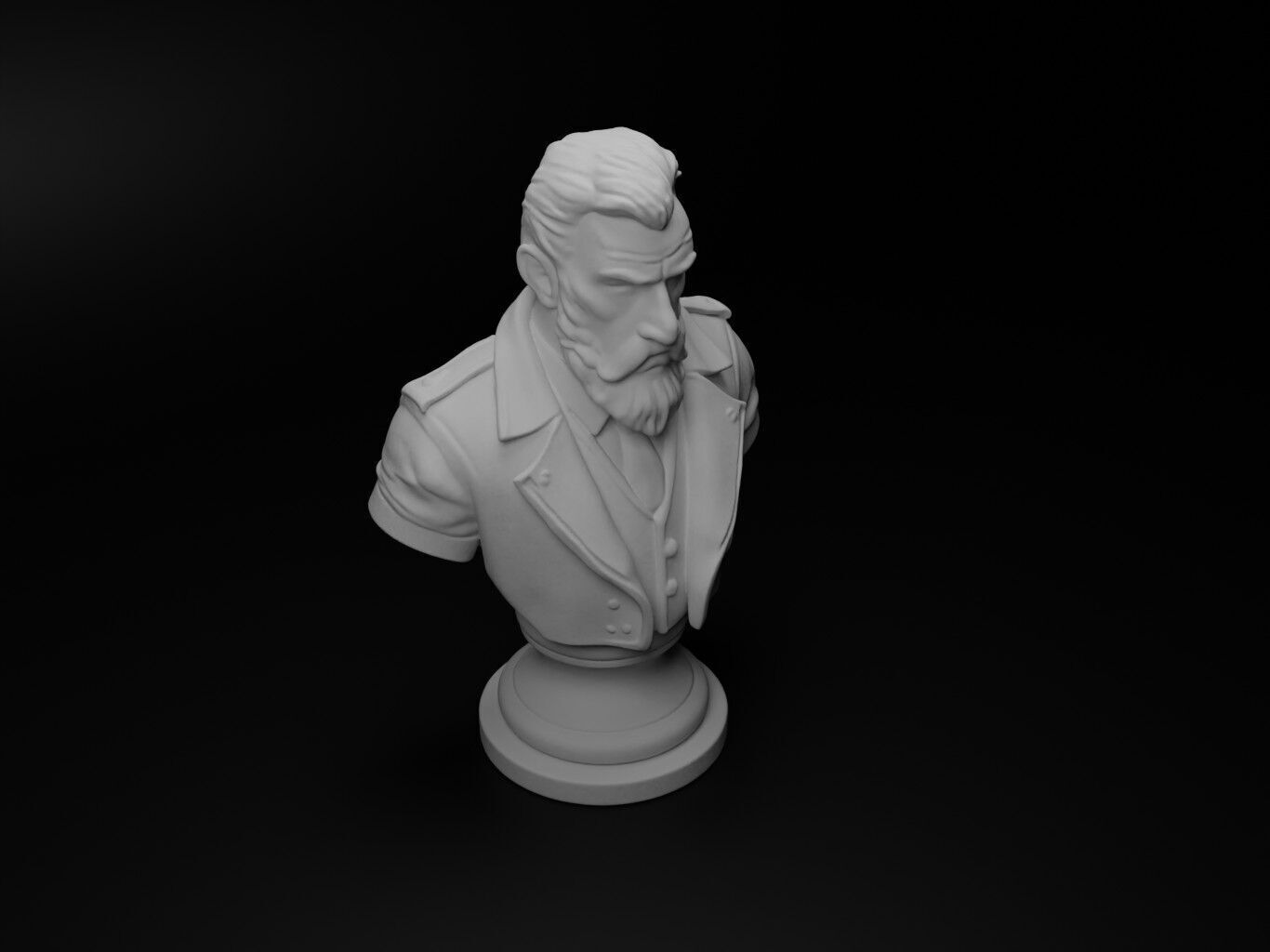 Legendary Hunter Bust Chess 3D print model_2