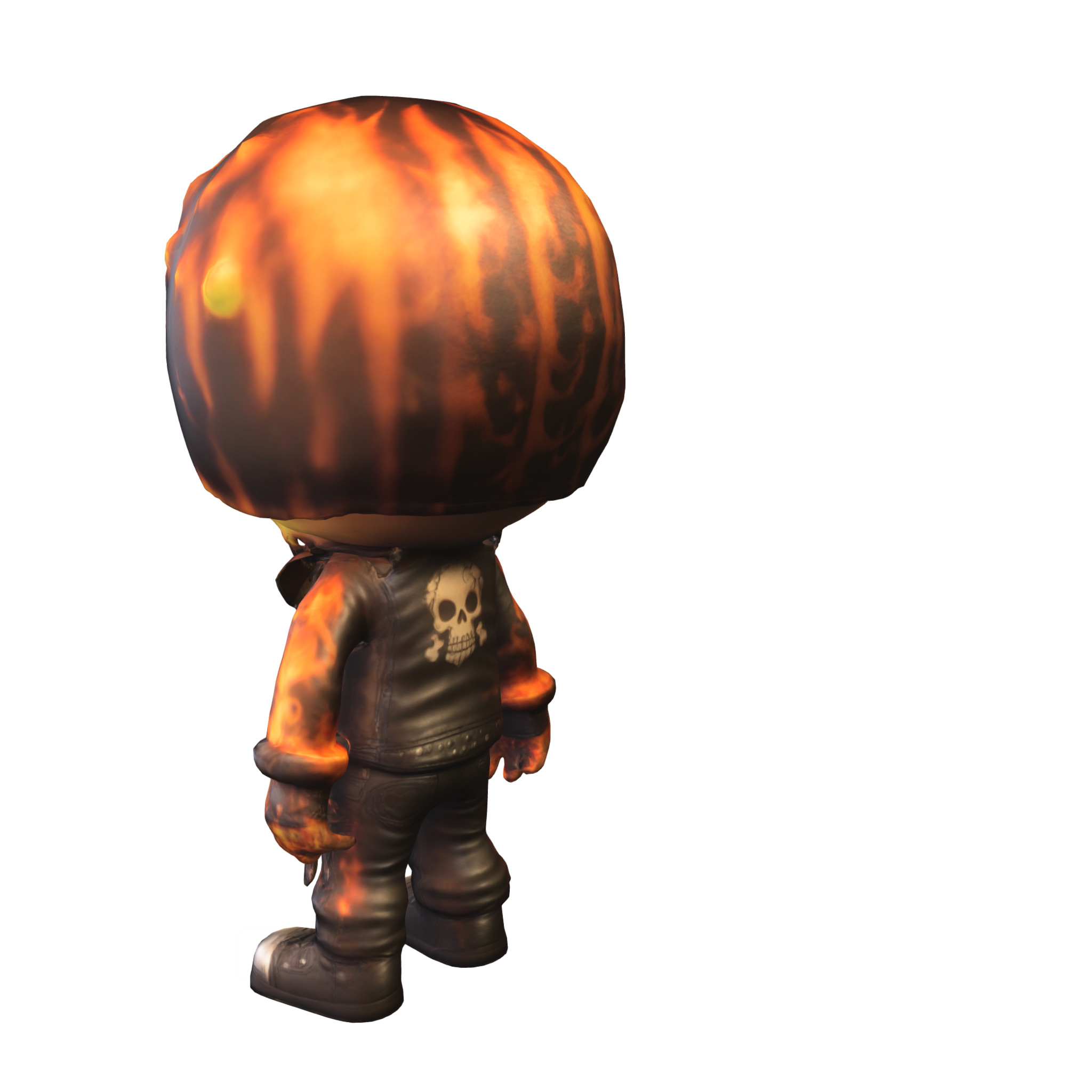 Flaming Skull Rider  Chibi Infernal Biker 3D model_3