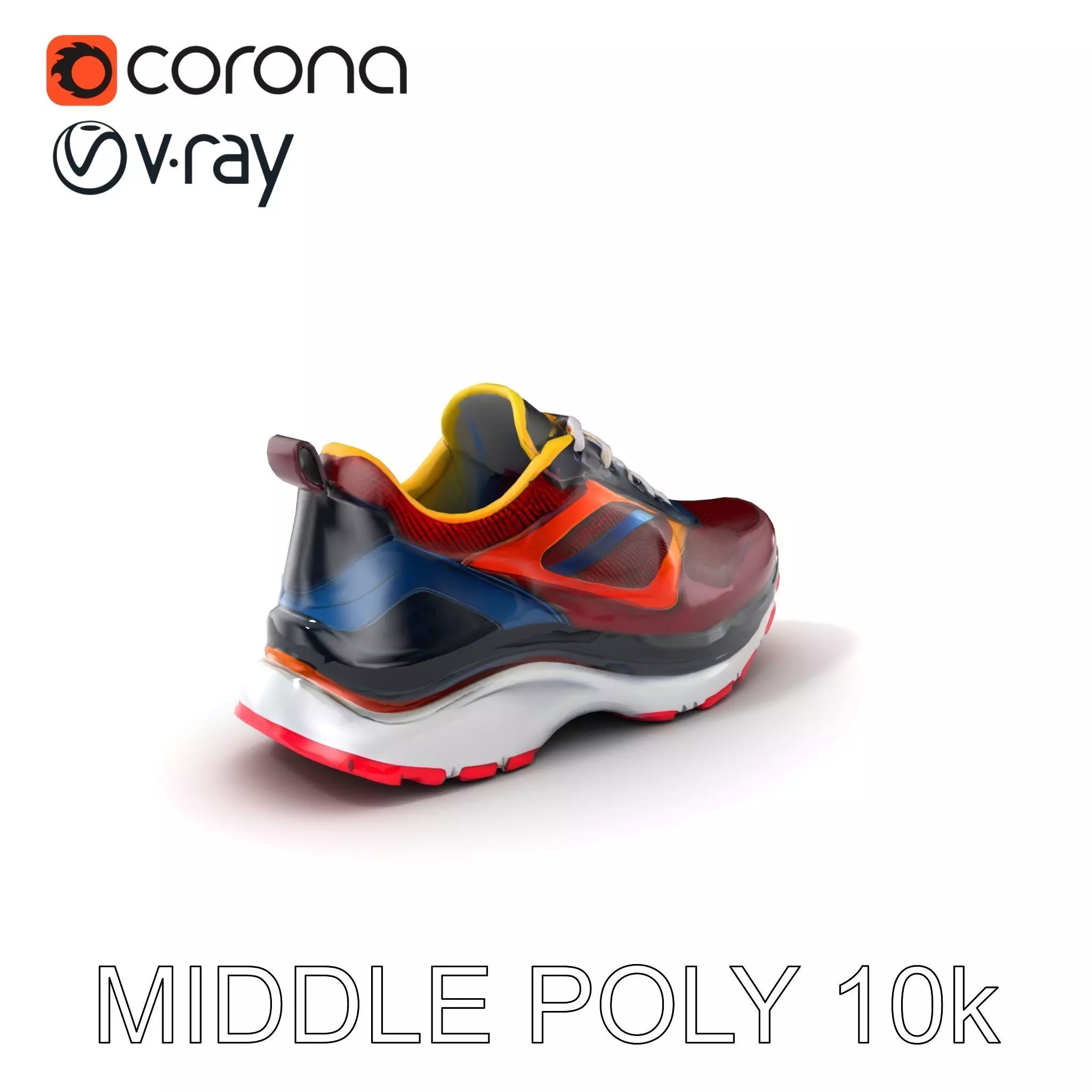 Colorful Sports Sneaker D Model Pack Low-poly 3D model