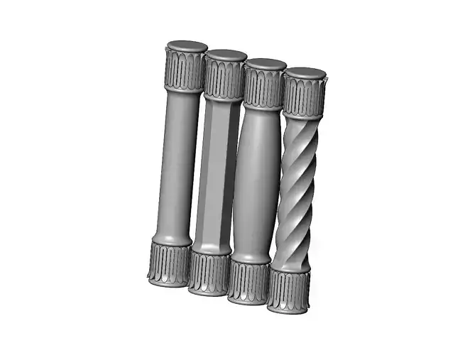 Rounded leaf scroll moroccan arabic  miniature pillar columns