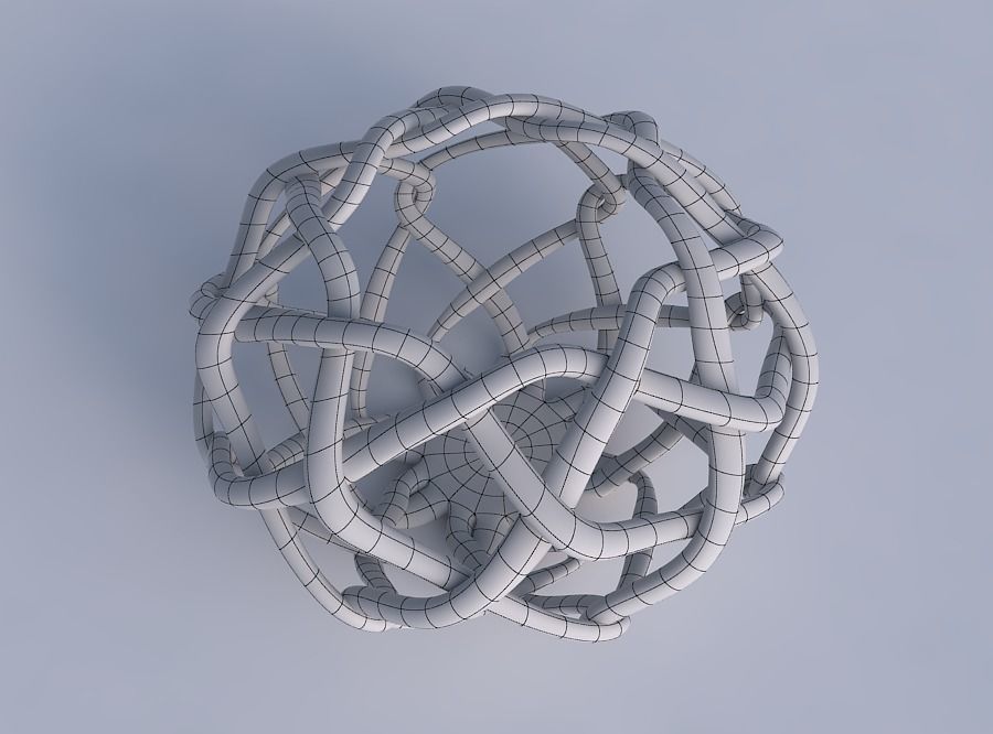 Bowl oval with interlacing lattice squeezed 3D print model_6