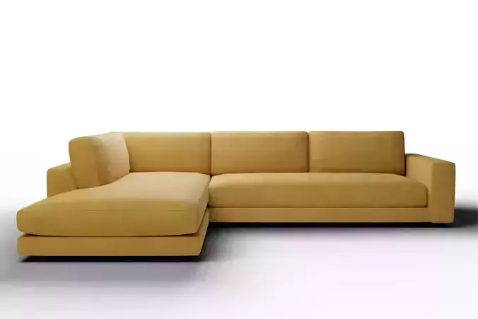 Carmel Lounge Square Arm Leather Right Sofa 3D model