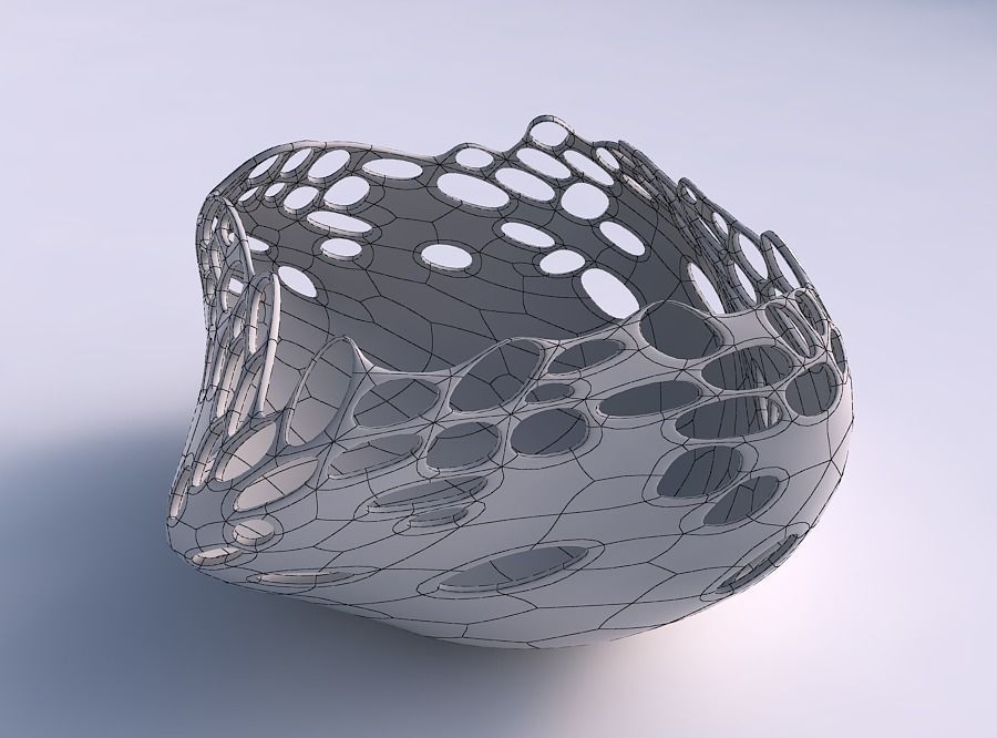 Bowl helix with smooth bubble holes 3D print model_5