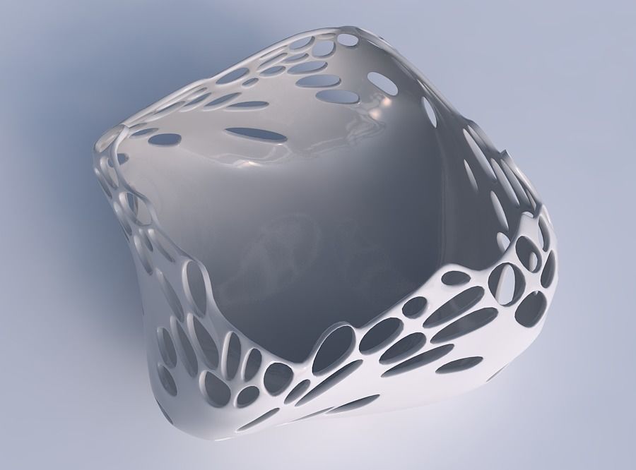 Bowl helix with smooth bubble holes 3D print model_1