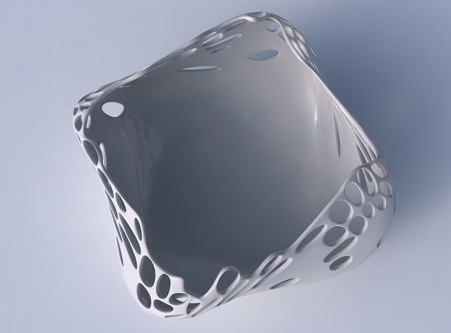 Bowl helix with smooth bubble holes 3D print model_2