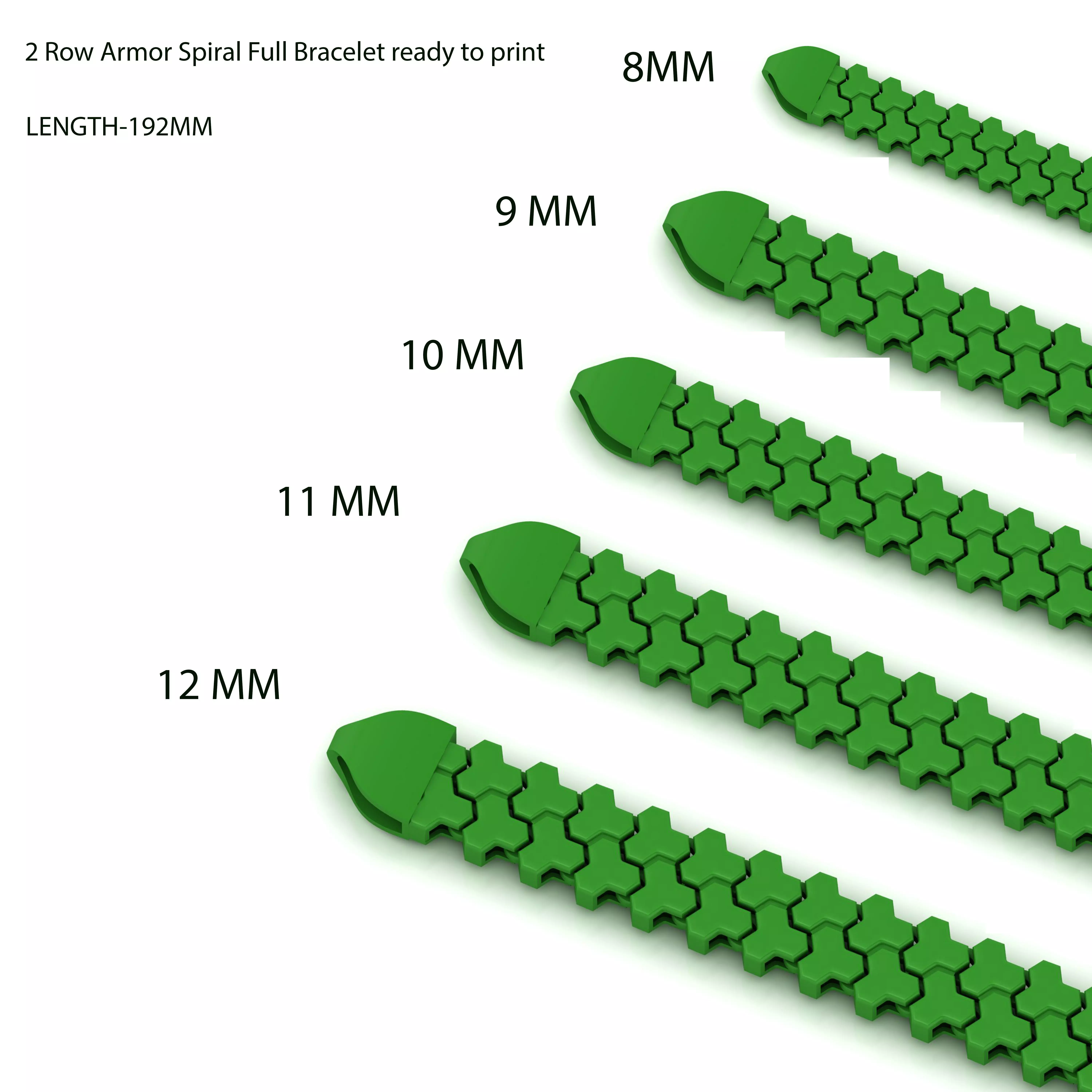 5 Size 2 Row Armor Strick Full Bracelet ready to print  3D Model Collection_0