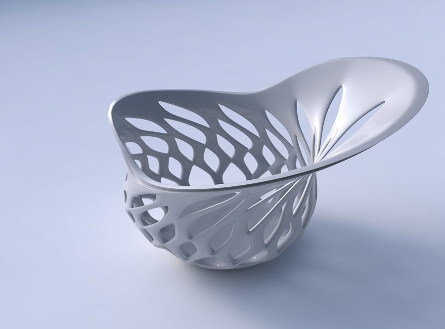 Bowl seed shell with smooth beveled cuts and extruded top ecc... 3D print model_3