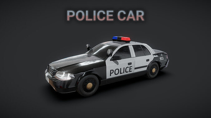 Police Car  Low-poly 3D model