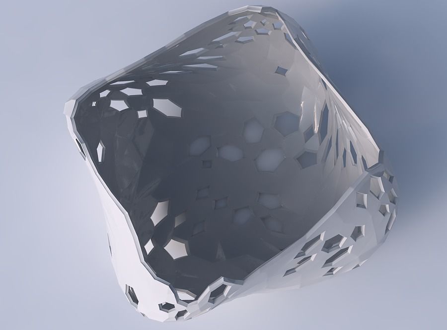 Bowl helix with crystal skin with holes 3D print model_2