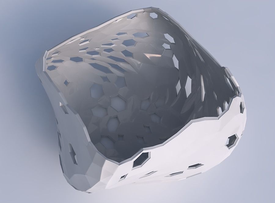 Bowl helix with crystal skin with holes 3D print model_1