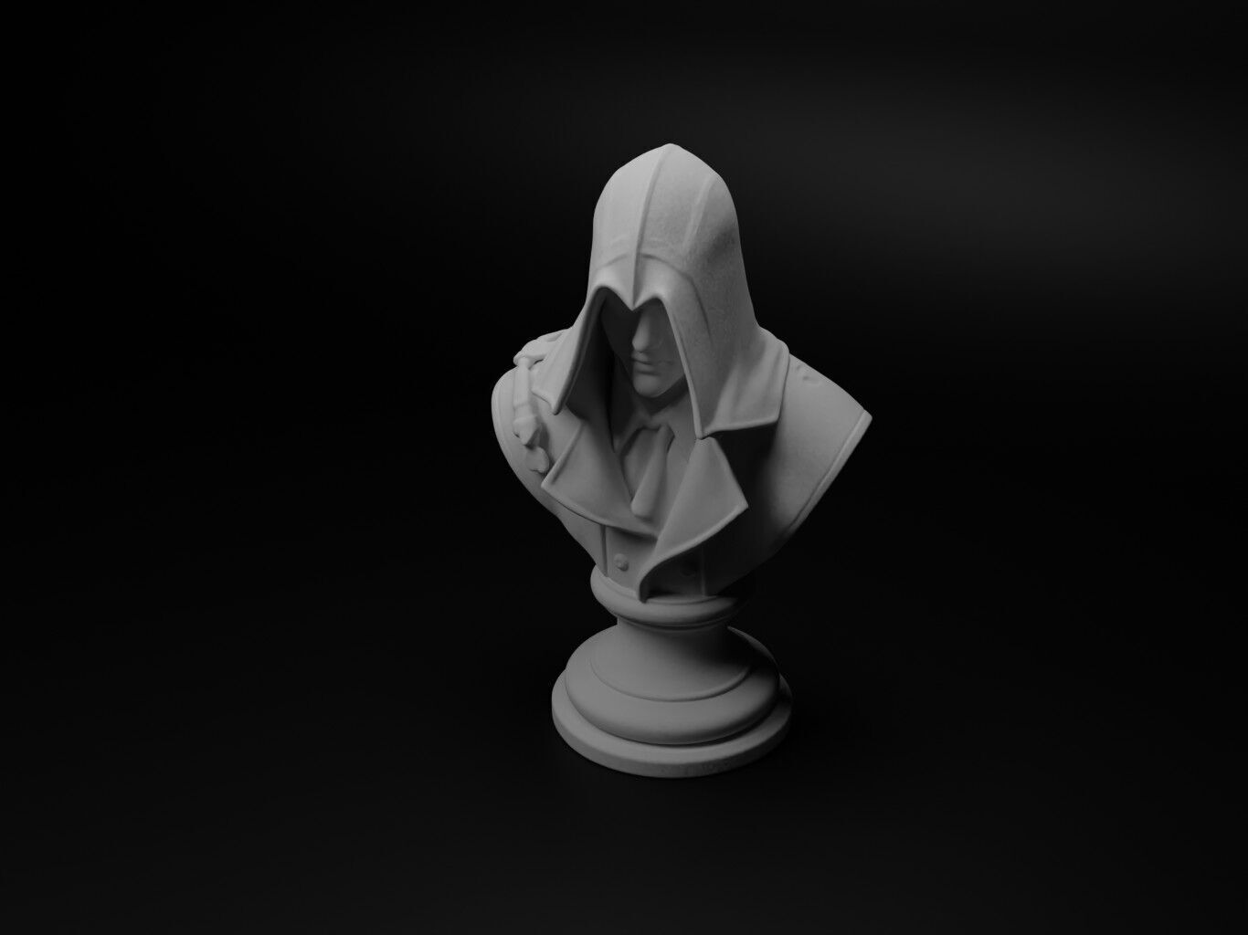 Master Assassin Bust Chess 3D print model_1
