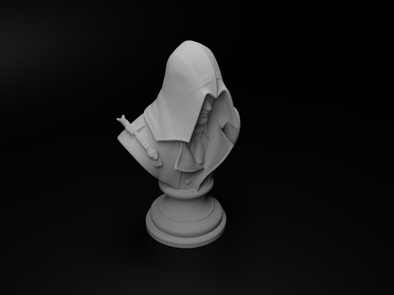 Master Assassin Bust Chess 3D print model_2