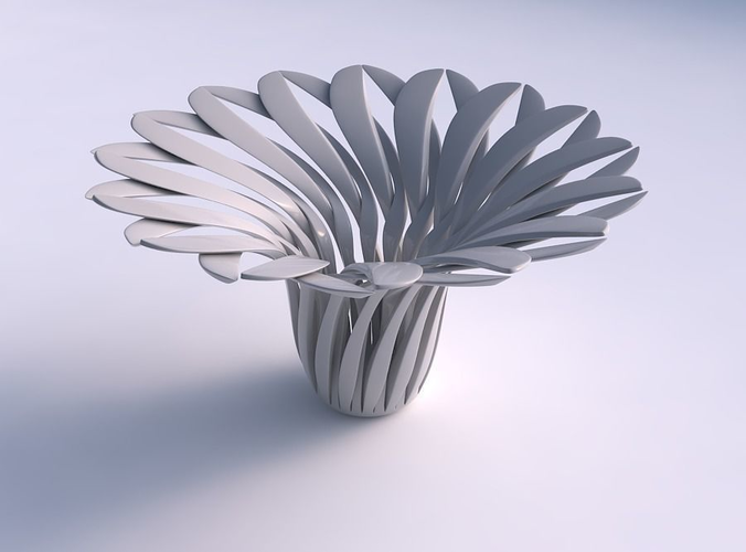 Bowl funnel with twisted sharp muscle structure widened top 3D print model
