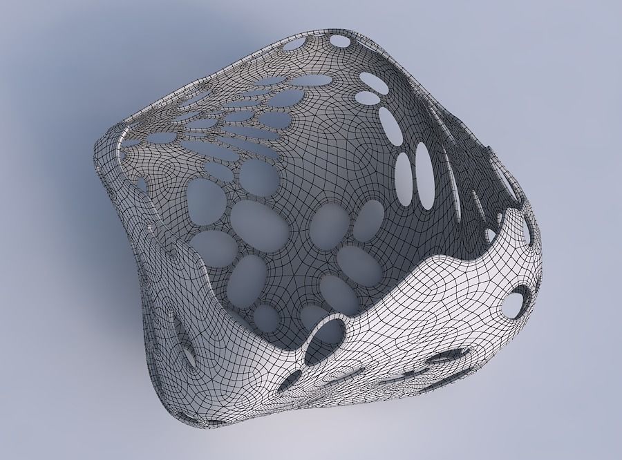 Bowl helix with bubbles holes 3D print model_6