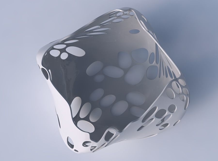 Bowl helix with bubbles holes 3D print model_2