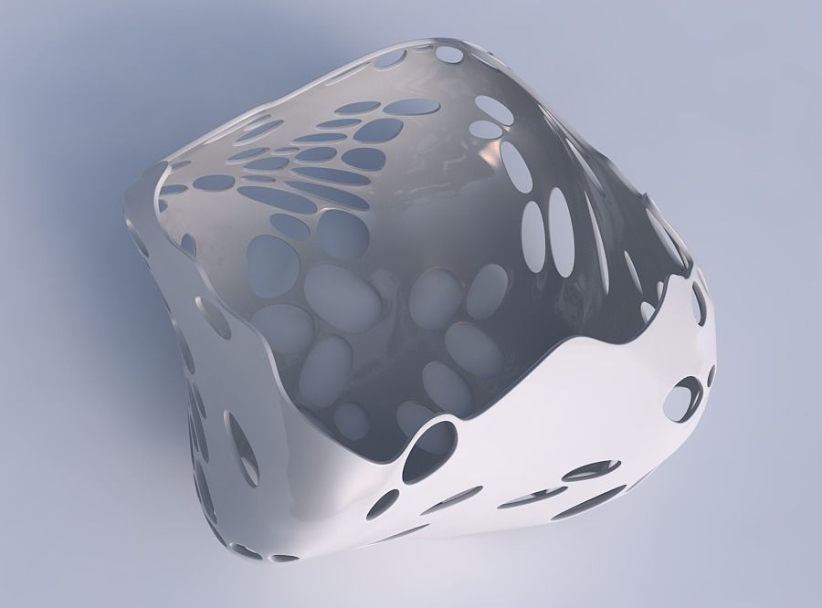 Bowl helix with bubbles holes 3D print model_1