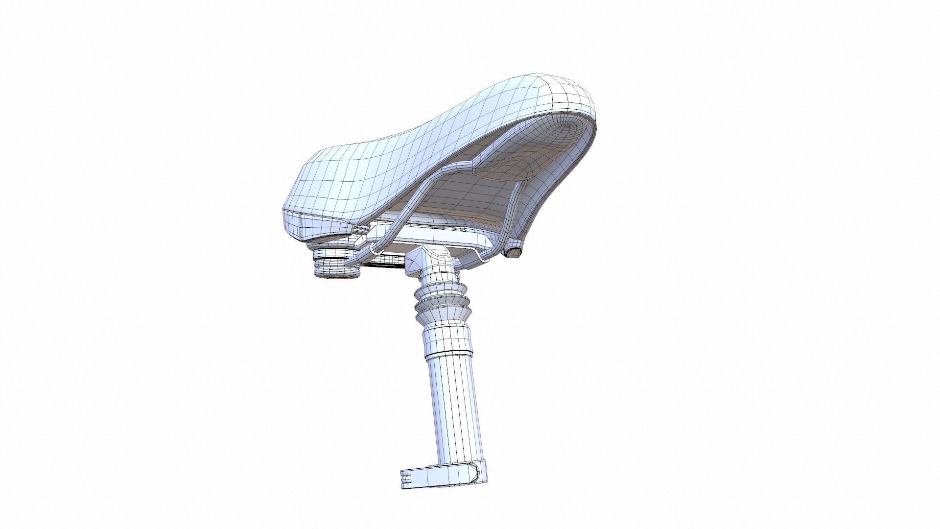 Bicycle Seat Low-poly 3D model_12