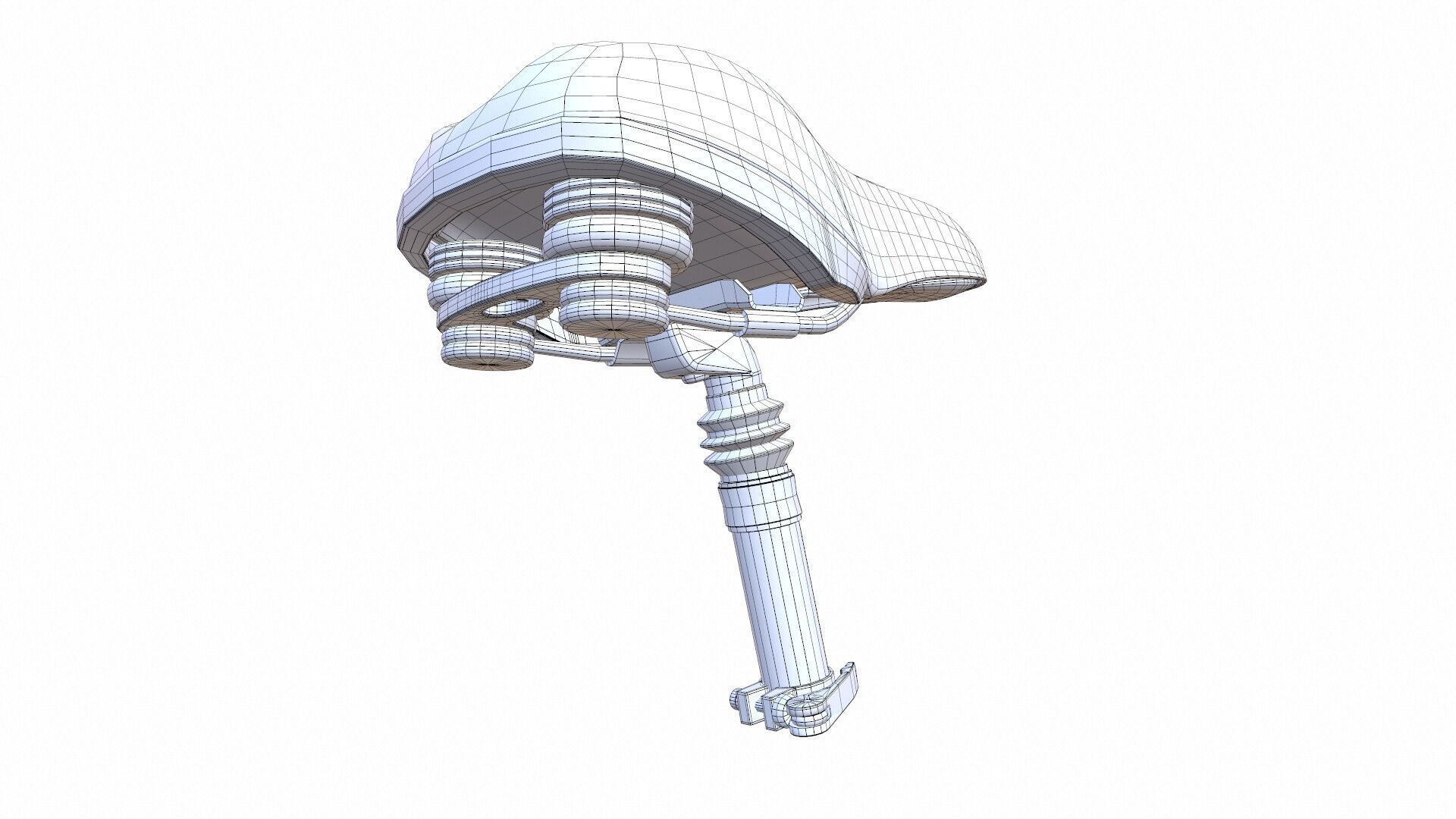 Bicycle Seat Low-poly 3D model_10