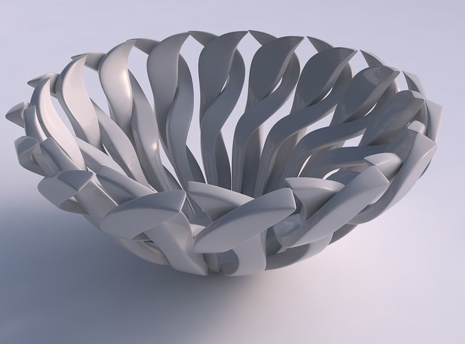 Bowl funnel with twisted sharp muscle structure squeezed