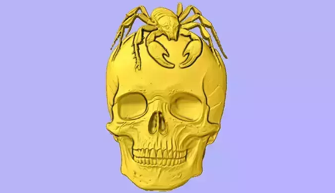 STL FILE CAVEIRA COM ESCORPIAO