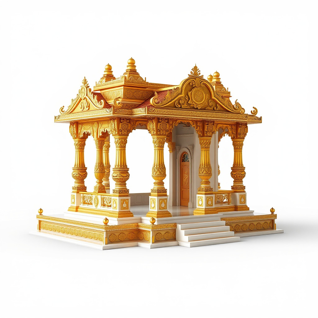 Golden Temple Decorative Architecture model pack Low-poly 3D model_4