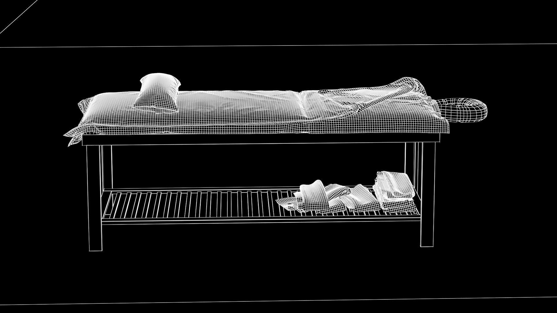 Spa Bed Massage Table 3D model_8
