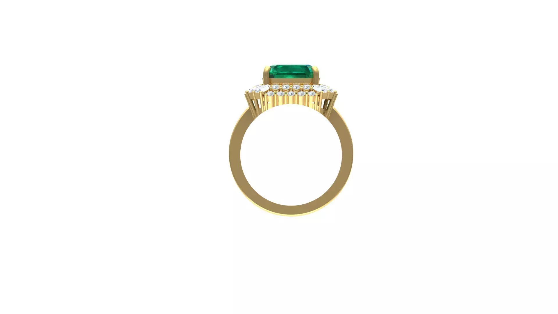The Classy Cushion Emerald Ring Free 3D print model