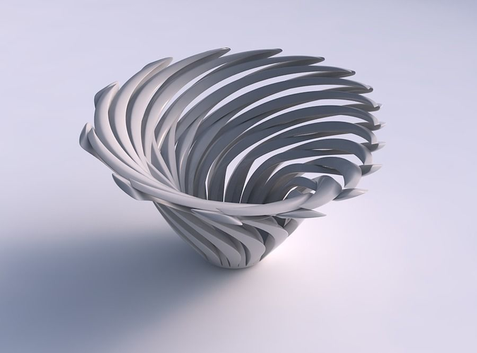 Bowl funnel with twisted sharp muscle structure pimp up top 3D print model