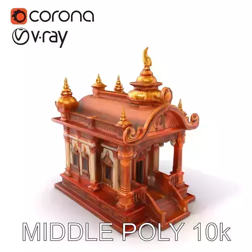 Architectural Temple Copper Accents Model Pack