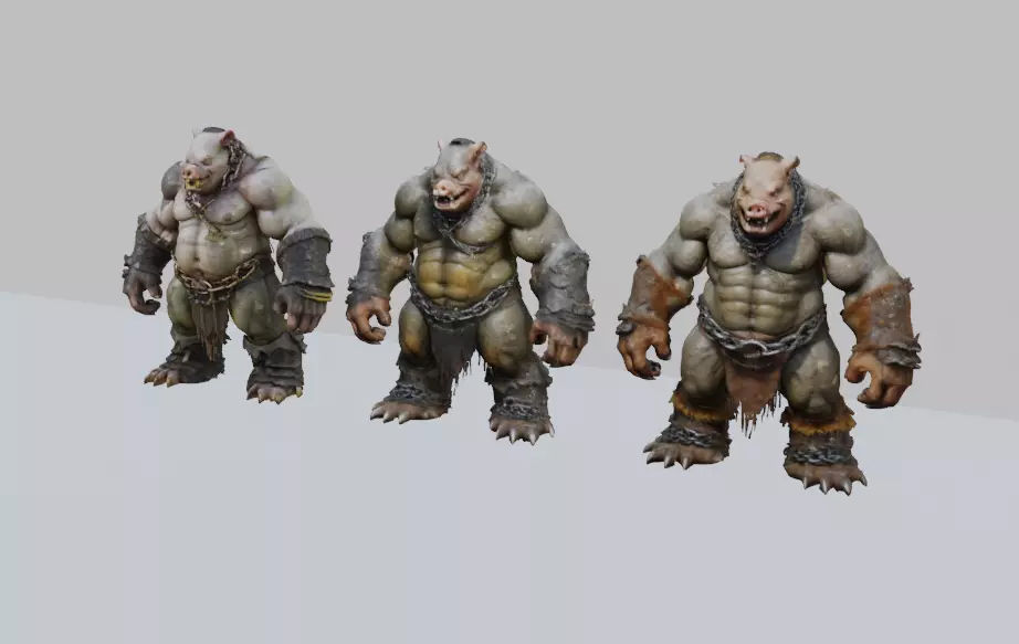 3D Monster Pig Model 3D model_0