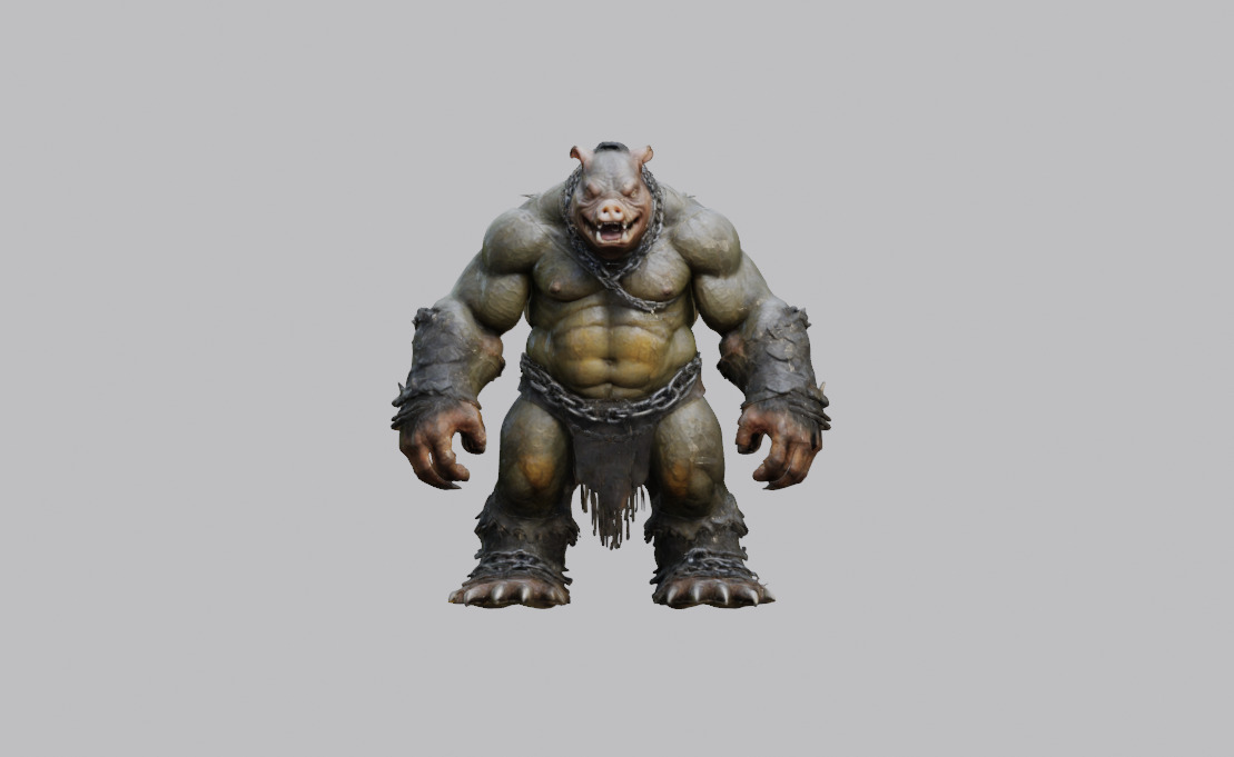 3D Monster Pig Model 3D model_2