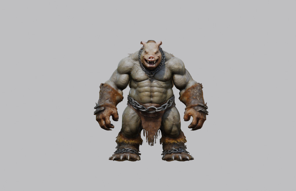 3D Monster Pig Model 3D model_3
