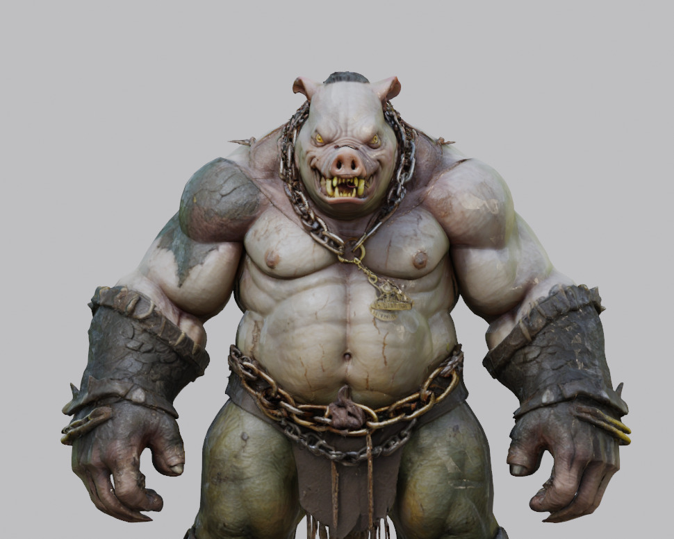 3D Monster Pig Model 3D model_7
